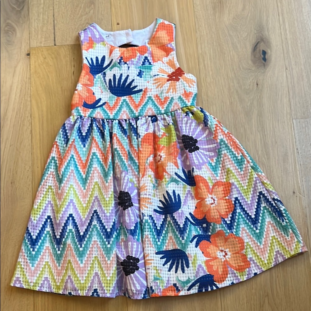 Vintage Colorful Floral Kids Dress
